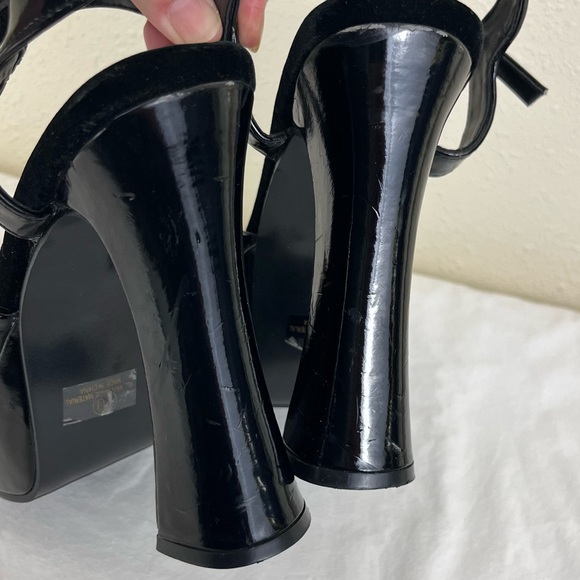 HOT TOPIC Cherry Patent Black 5” Platform Heels Womens Size 10 - Picture 6 of 8